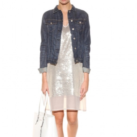 Silver Sequin Dress - Velvet by Graham & Spencer - Size L - Picture 8 of 9